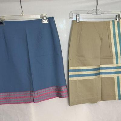 Pair Of J. McLaughlin Skirts In Blue & Beige, Estimated Size 4Â 