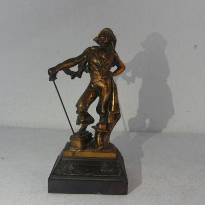 Vintage 1928 Paul-Herzel Pompeiian Bronze Pirate Statue - 7Â¾
