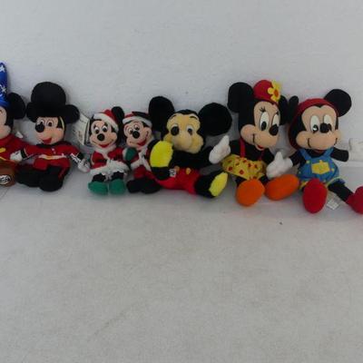 Vintage Disney Minnie & Mickey Stuffies - 7 in All