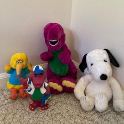 Barney, Snoopy, and Big Bird