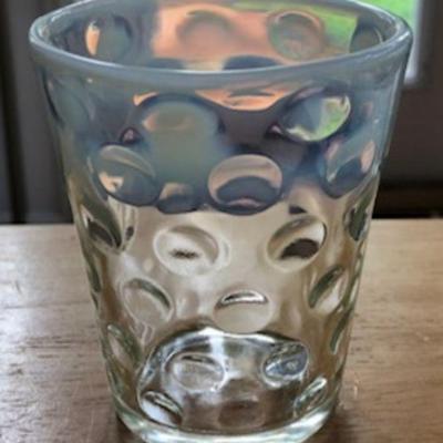 Set of Opalescent Coin Dot Glasses