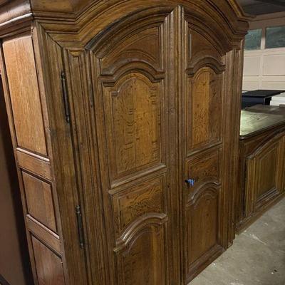 Antique French Chestnut and Oak two part - this is the top. Next photo is the base it sits on.