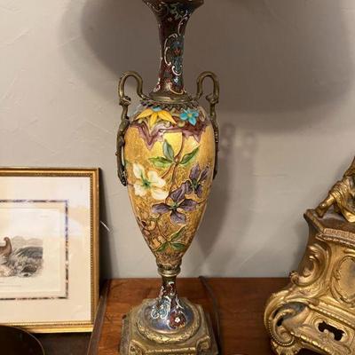 Enamel French Champleve lamp