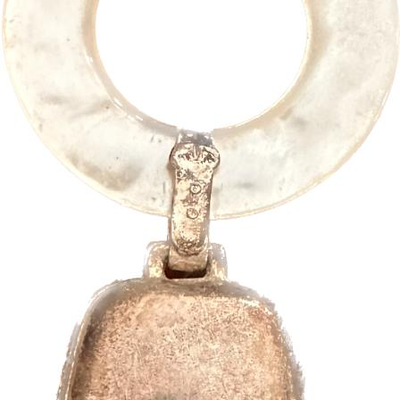 Sterling silver mother of pearl baby rattle