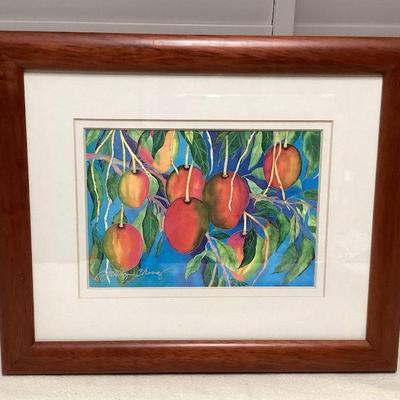MTH035 Koa Framed Giclee Art Print Of Mangoes By Jocelyn Cheng