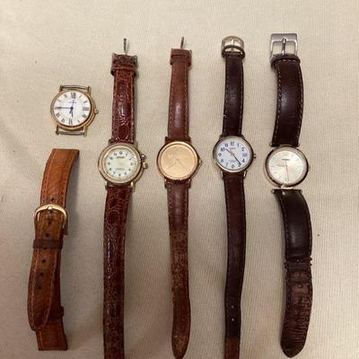 MTH048 Five Womenâ€™s Watches With Brown Wrist Bands