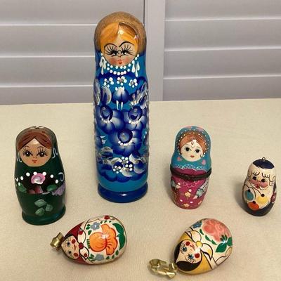 MTH071 Russian Matryoshka Nesting Dolls, Trinket Dish & Ornaments 