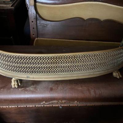 Early Vintage Brass Claw-Foot Fireplace Guard $200