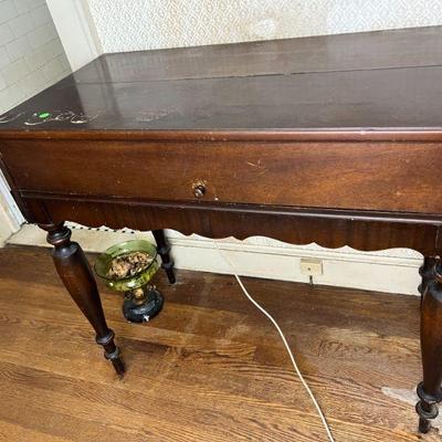 Antique Console Table with Hinged Top $60
