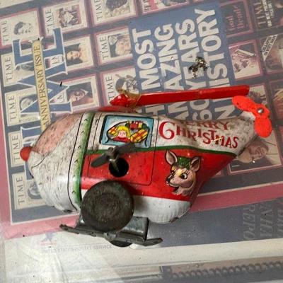 Vintage Christmas Helicopter Toy $15