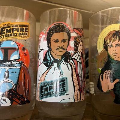 Set of 4 Star Wars Empire Strikes Back Glasses (there IS a 4th with 3CPO not pictured) $80