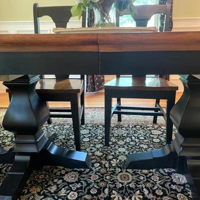 Madison Furniture Barn/Canadel Rectangular/Boat Shape Dining Table  with double pedestal and 2 leaves.  This elegant traditional-style...