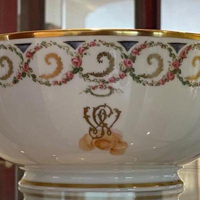 General Washington Monogram Bowl by Lenox Hand decorated with 24k Gold
