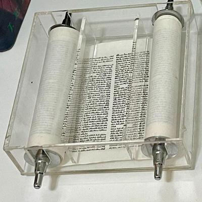 Jewish Torah Scroll in Lucite