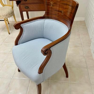 Fleur de Lis Barrel Back Chair