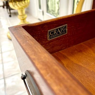 Federal Style Inlaid Mahogany Banded Tambour Writing Desk w/ Glass Top