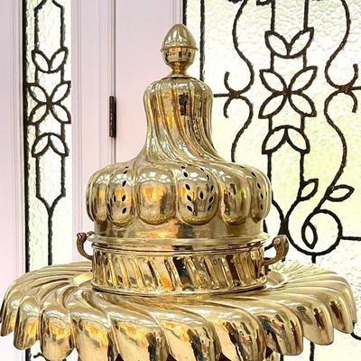 Large Brass Mediterranean Coal Tent Warmer 