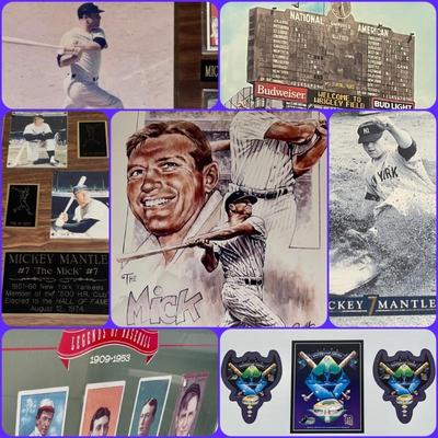 Autographed Mickey Mantle Plaque, Inaugural Game 1998 Devil Rays Tickets, Signed Wrigley Field by Bennett, Baseball Legends Framed...