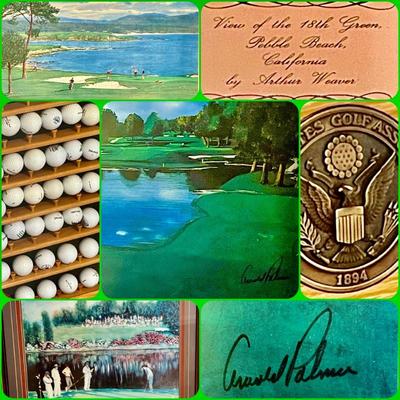 Autographed Arnold Palmer PGA Art, Golf Balls, Etc