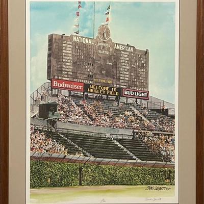 Signed Wrigley Field Chicago Cubs by Brad Bennett #95 of 2,000