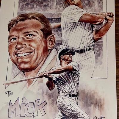 Autographed Mickey Mantle Plaque