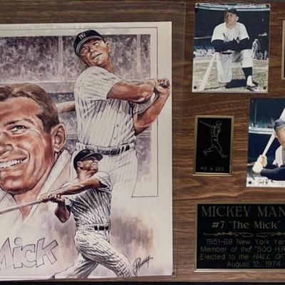Autographed Mickey Mantle plaque