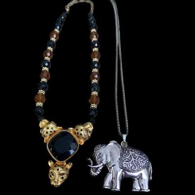 Cheetah and Elephant Costume Necklaces
