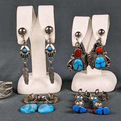 Vintage Turquoise & Silver Native American Jewelry