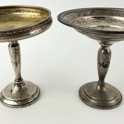 Two Vintage Sterling Weighted Compote Dishes