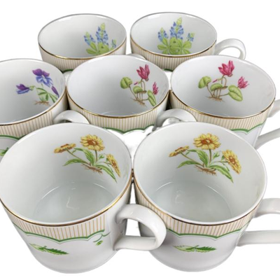 George Briard Floral Vintage Tea/Coffee Cups - Set of 7