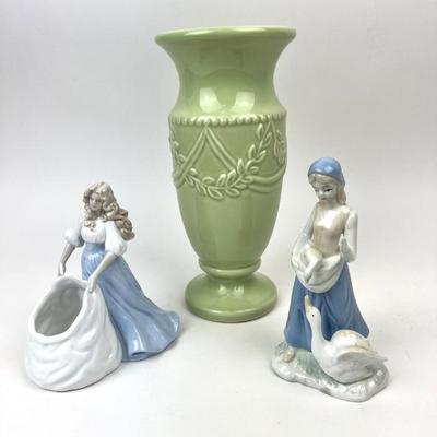 Haeger Potteries Vase, House of Lloyd & UCGC Figurines
