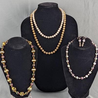  Vintage Lacquered Beaded Necklaces
