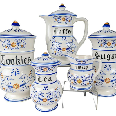  Royal Sealy Heritage Canister Set - Blue Onion Pattern