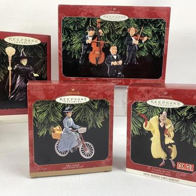  4 Like-New In Box Hallmark
Keepsake Vintage Christmas Ornaments -
Movie Characters!