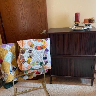 Beautiful Cabinet and quilts 