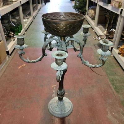 #6516 â€¢ 5 Arm Candle Holder Stand with Bowl Center
