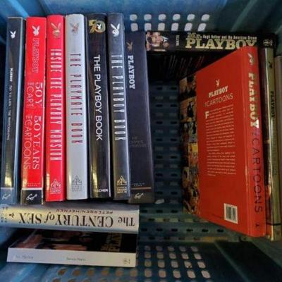 #10076 â€¢ Tote of SIGNED Playboy Books
