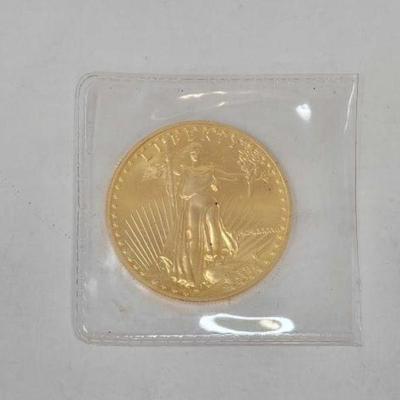 #1208 â€¢ 1oz. Fine Gold $50 Dollar Eagle Coin
