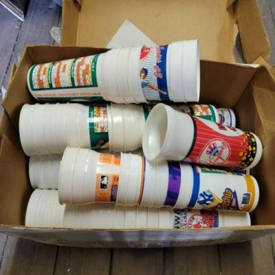 #10630 â€¢ Box of Collectable Plastic Baseball Cups
