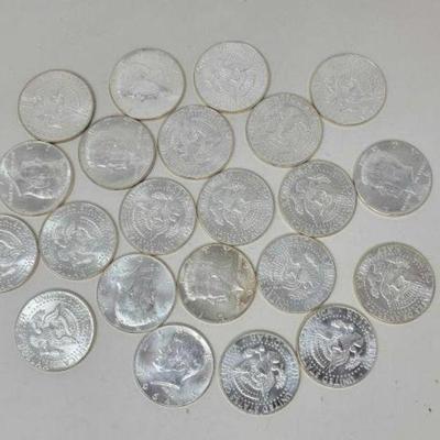 #1216 â€¢ (22) 1964 90% Silver Kennedy Half Dollars
