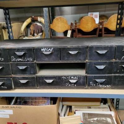#2451 • Rustic Metal Filing Cabinet/Drawer
