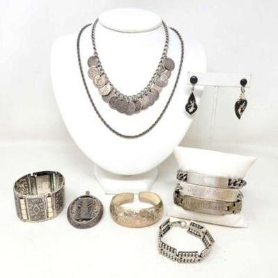 #916 â€¢ Sterling Silver Necklaces, Bracelets & Earrings, 275g
