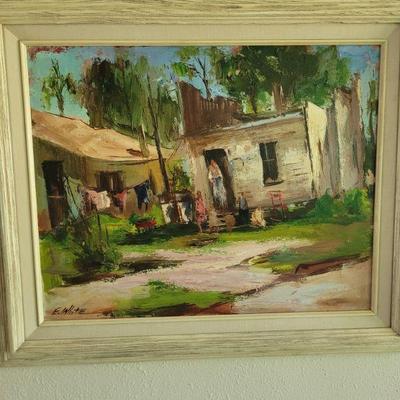 Original oil painting signed lower right by E. White