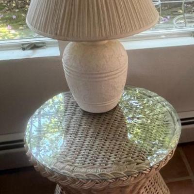 Lighting And Wicker Table