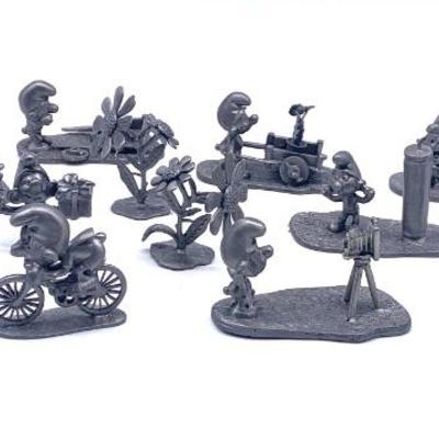 Collection of Peyo pewter Smurfs. ( I admit, I didnâ€™t know these were a thing.)