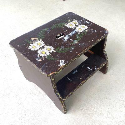 Funky hand painted step stool