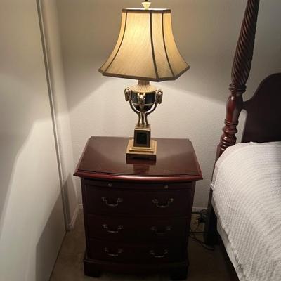 This item is available for PRESALE.  Please text photo to 760-668-0554 to purchase
Pennsylvania House Nightstand with Pullout table...