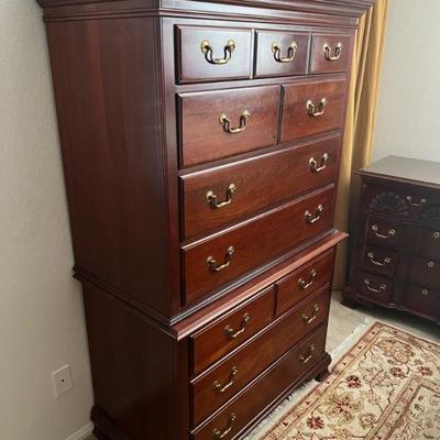 This item is available for PRESALE.  Please text photo to 760-668-0554 to purchase.  We accept Zelle
Pennsylvania House Highboy Dresser...