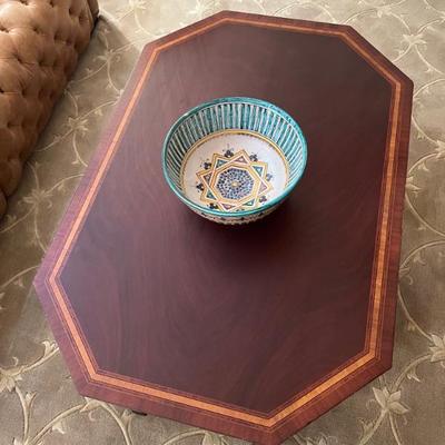 This item is available for PRESALE.  Please text photo to 760-668-0554 to purchase
Stretched Octagonal Wood Coffee Table  46" x...