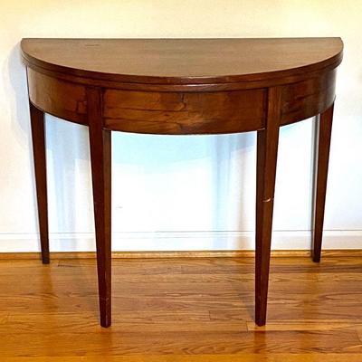 Antique demilune card table - opens to round game table